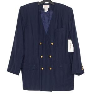 NWT Worthington Womens Blazer Vintage Captains Nautical Double Breasted 20W GC